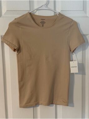 Nordstrom Short Sleeve Crewneck Top in Beige Taupe